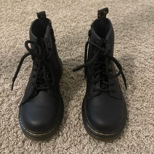 Kids Black Leather Boots